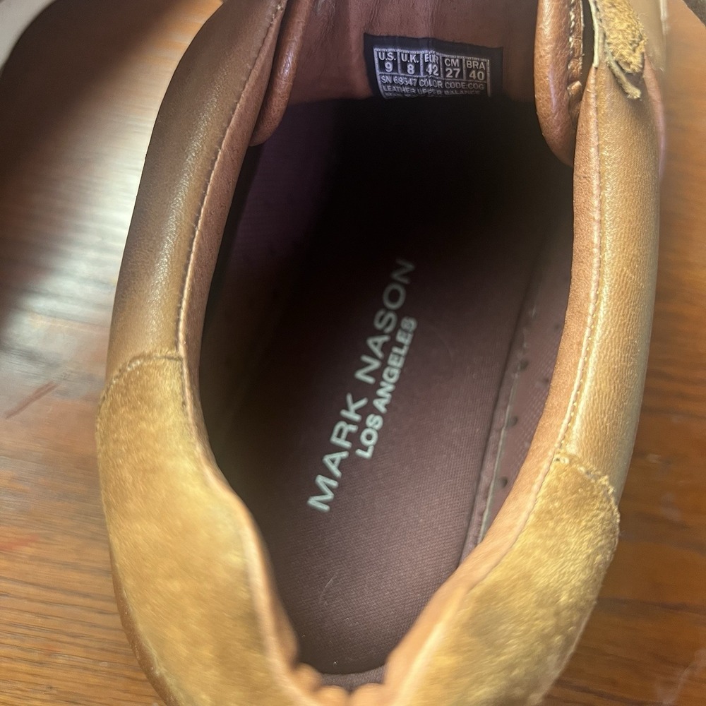 Mark Nason Los Angeles Hardee Oxford Cognac Dress Causal Sneakers Men's Size 9 - Picture 7 of 8